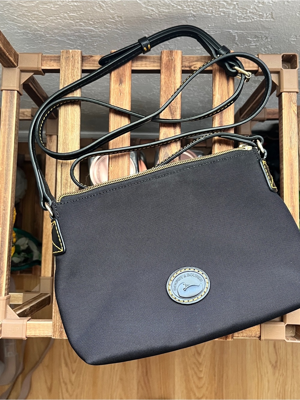 Dooney & Bourke Black Nylon Crossbody Pouchette
